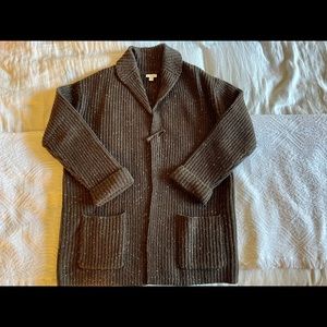 J. Jill Ribbed Open Front Lambs Wool Cardigan Speckle Size: Medium